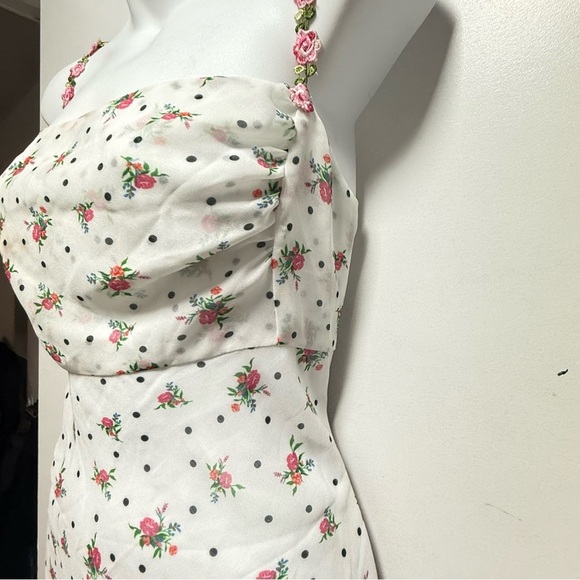 For Love And Lemons White Pink Mini Dress - Picture 7 of 14